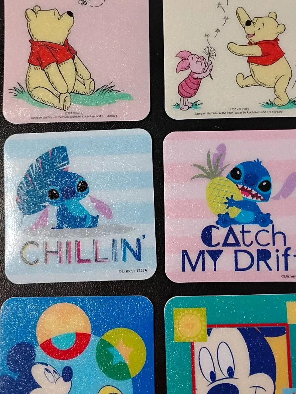 Set of 16 Disney Pooh & Friends Stitch Mickey & Minnie No Slip Tub Treads 4x4